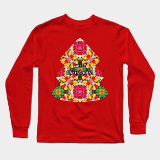 Colorful Christmas tree patterns. Long Sleeve T-Shirt